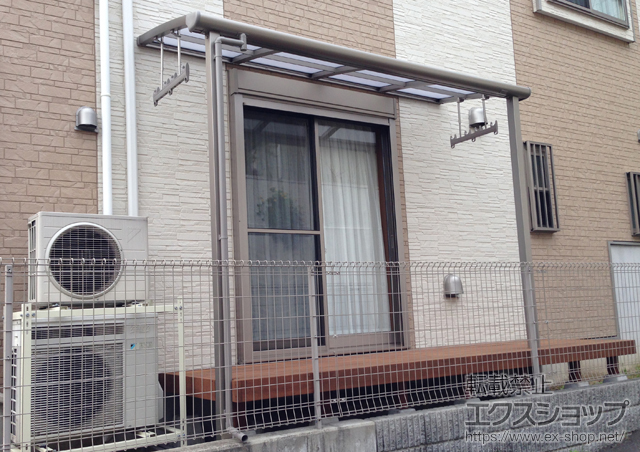 神奈川県横浜市のLIXIL リクシル（トステム）のテラス屋根 パワーアルファ L型 テラスタイプ 単体 積雪〜30cm対応 施工例