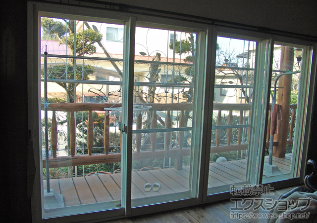 熊本県菊池市のの二重窓（内窓） インプラス ダストバリア仕様 引違い窓 4枚建 施工例
