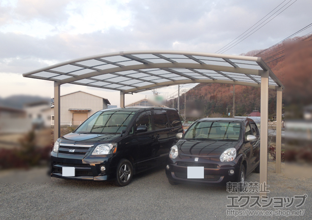 広島県尾道市のLIXIL リクシル（トステム）のカーポート カーブポートシグマIII ワイド 積雪〜20cm対応 施工例