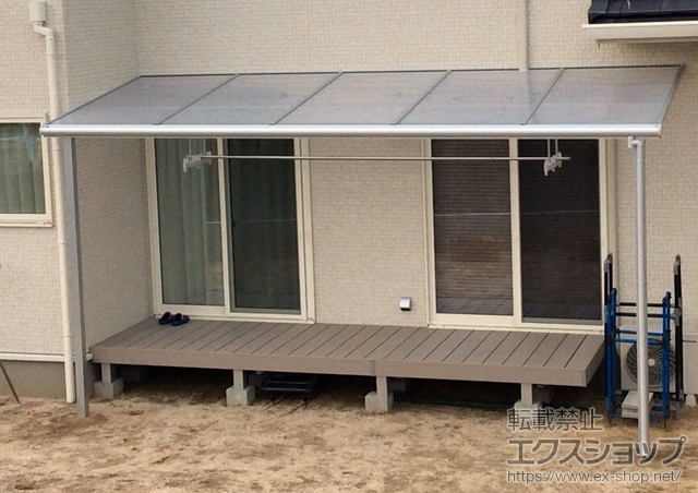 岡山県津山市のLIXIL リクシル（トステム）のテラス屋根 ライザーテラスII F型 テラスタイプ 単体 積雪〜20cm対応 施工例