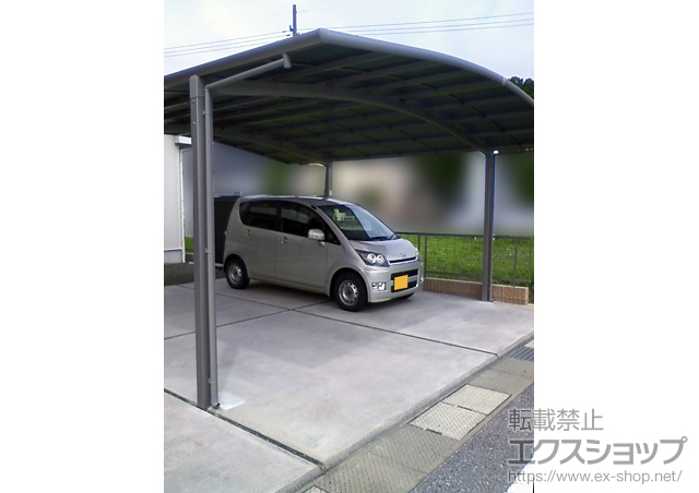 滋賀県彦根市のLIXIL リクシル（トステム）のカーポート カーブポートシグマIII ワイド 積雪〜20cm対応 施工例