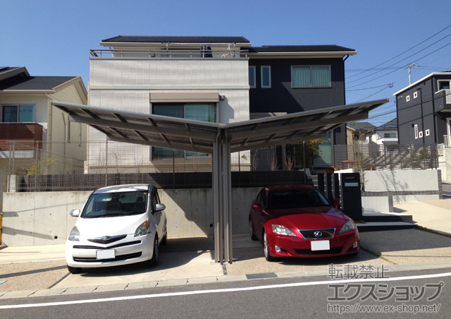 愛知県岡崎市のLIXIL リクシル（トステム）のカーポート レークポートシグマIII Y合掌 積雪〜20cm対応 施工例