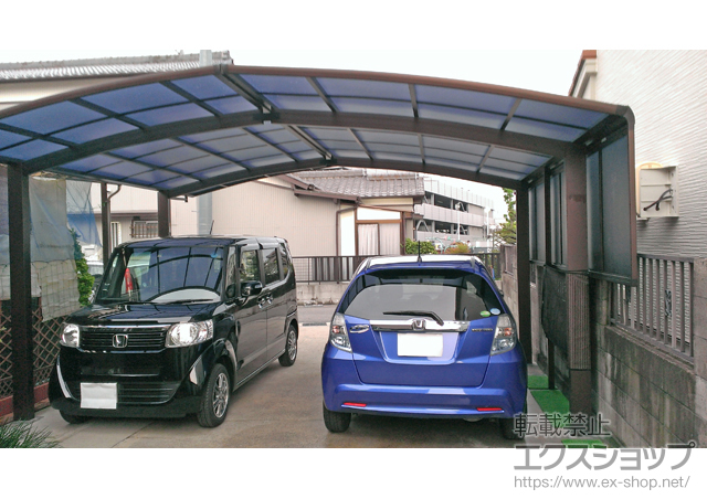 愛知県安城市ののカーポート プレシオスポート M合掌 積雪〜20cm対応+プレシオスポート　サイドパネル 施工例