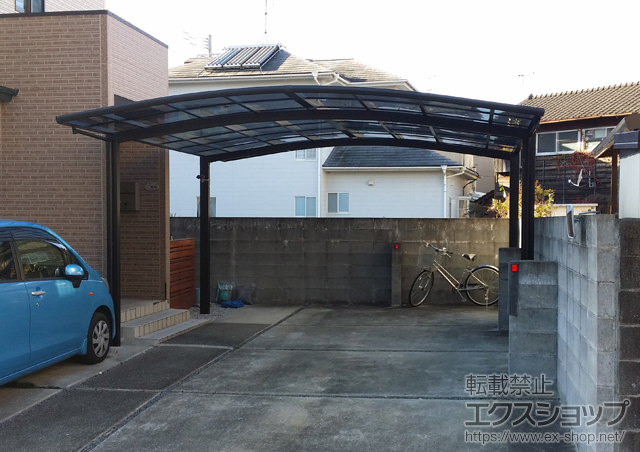 宮崎県宮崎市のLIXIL リクシル（トステム）のカーポート カーブポートシグマIII ワイド 積雪〜20cm対応 施工例