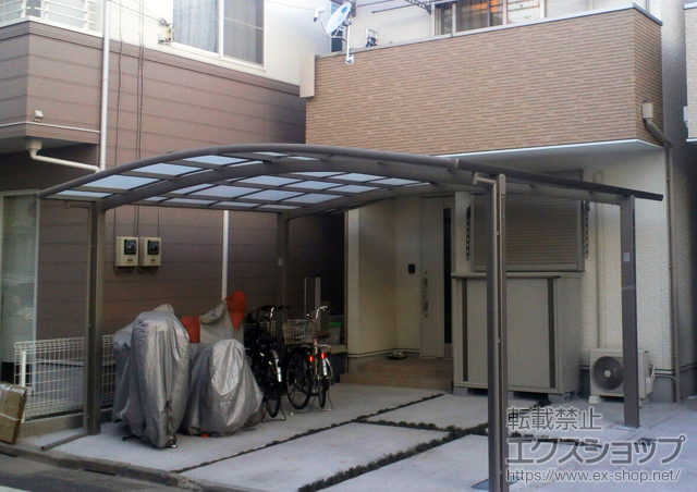 東京都大田区のLIXIL リクシル（トステム）のカーポート カーブポートシグマIII ワイド 積雪〜20cm対応 施工例