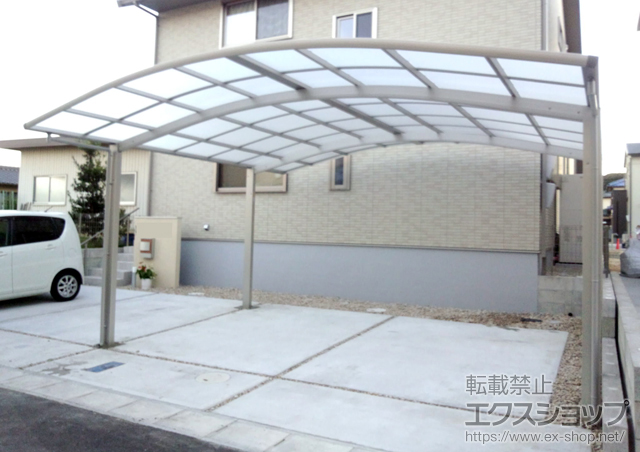 三重県四日市市ののカーポート プレシオスポート ワイド 積雪〜20cm対応 施工例