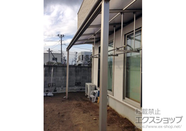 宮城県大崎市ののテラス屋根 ヴェクターテラス R型 テラスタイプ 単体 積雪〜20cm対応＋吊下げ物干し 標準 施工例