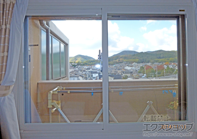 京都府京都市のの二重窓（内窓） インプラス ダストバリア仕様 引違い窓 変則2枚建て 施工例