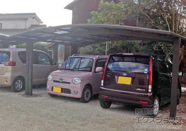 大分県速見郡日出町のLIXIL リクシル（トステム）のカーポート カーブポートシグマIII ワイド 積雪〜20cm対応 施工例