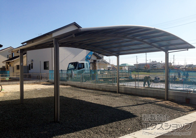 佐賀県佐賀市のLIXIL リクシル（トステム）のカーポート カーブポートシグマIII ワイド 積雪〜20cm対応 施工例