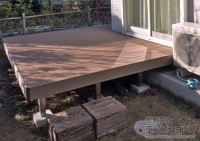 東京都八王子市のLIXIL リクシル（トステム）のウッドデッキ レストステージ 幕板納まり 施工例