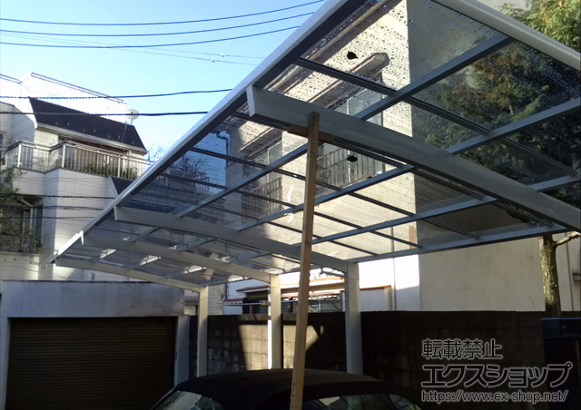 東京都文京区のLIXIL リクシル（トステム）のカーポート カーブポートシグマIII 縦連棟 積雪〜20cm対応 施工例