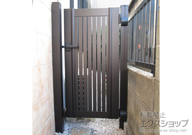 東京都八王子市のの門扉 エクスライン門扉6型 片開き　門柱使用 施工例