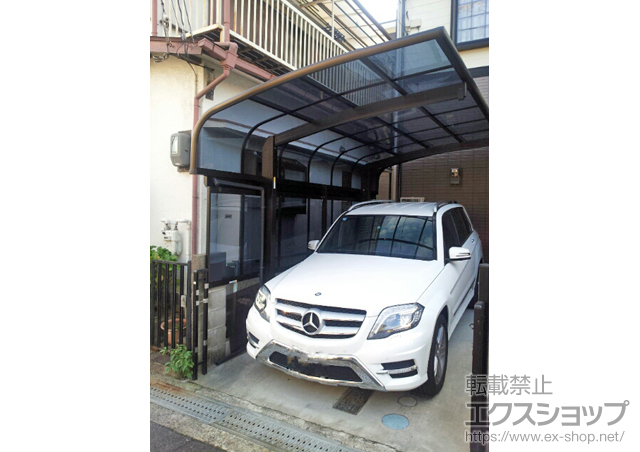 京都府城陽市ののカーポート プレシオスポート アルファ 積雪〜20cm対応＋サイドパネル 1段 施工例