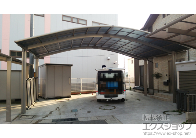 広島県福山市のLIXIL リクシル（トステム）のカーポート リベルポートシグマIII 3台用 積雪〜20cm対応 施工例