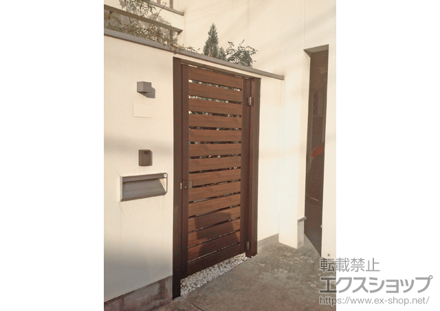 大阪府堺市のの門扉 ニューエクモアハイタイプ AH型 片開き 門柱タイプ 施工例