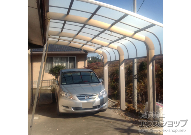 宮城県栗原市のLIXIL リクシル（トステム）のカーポート テールポートシグマIII 1500 積雪〜50cm対応＋収納式サポート ロング柱23用 1本入×3 施工例