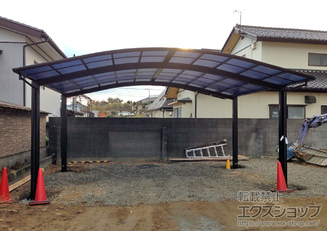 茨城県日立市ののカーポート レイナツインポートグラン　積雪〜20cm対応＋水平式物干し 施工例