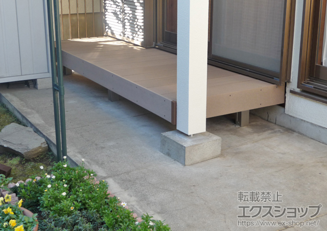 神奈川県横浜市のLIXIL リクシル（トステム）のウッドデッキ レストステージ 幕板納まり 施工例