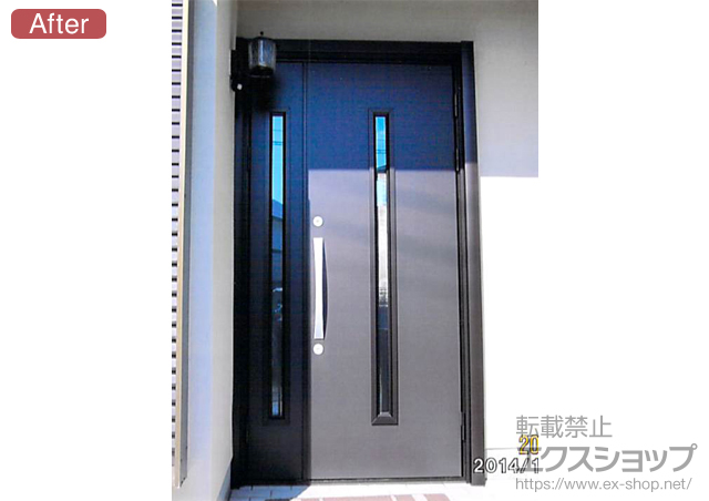 三重県津市のの玄関ドア ラフォースR2玄関ドア 51型  親子ドア断熱仕様ランマ無し 施工例