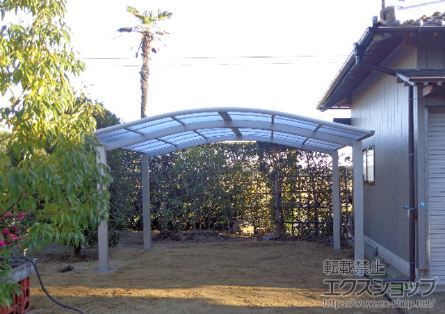 千葉県山武市ののカーポート レイナツインポートグラン　積雪〜20cm対応＋屋根ふき材補強部品(2セット) 施工例