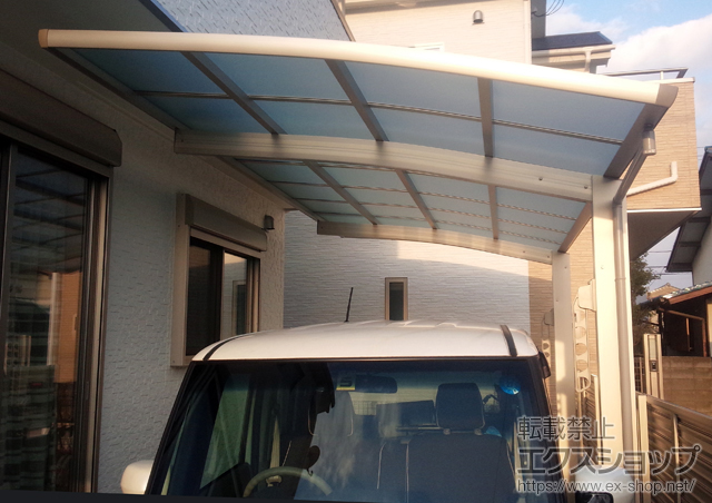 岡山県岡山市ののカーポート レイナポートグラン　積雪〜20cm対応＋ 水平式物干し 標準 2本入り×1セット 施工例