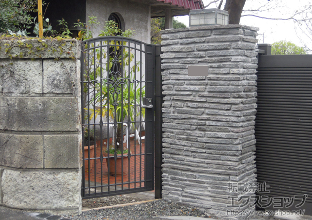 神奈川県横浜市のの門扉 キャスティナF型 片開き　柱使用 施工例