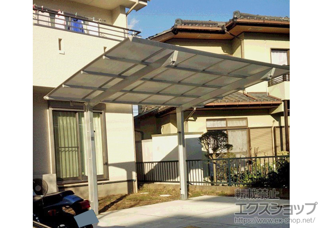 東京都多摩市ののカーポート スマット 積雪〜20?対応＋着脱式サポートセット 施工例