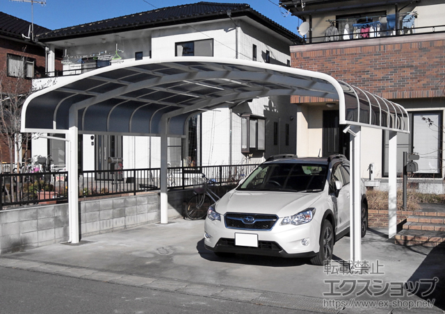 群馬県富岡市ののカーポート レイナキャップツインポートグラン 積雪〜20cm対応 施工例