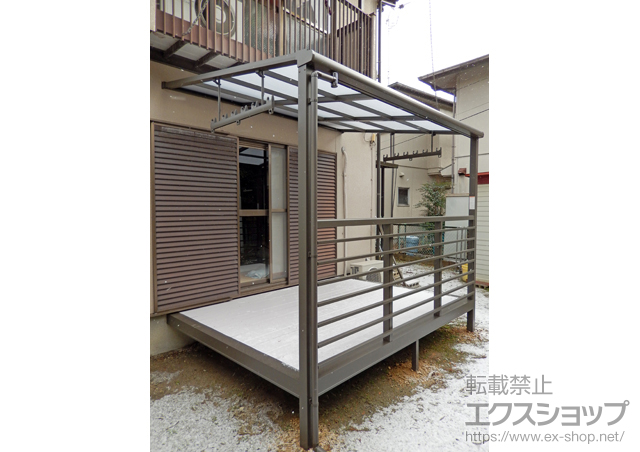 滋賀県守山市のLIXIL リクシル（トステム）のテラス囲い・サンルーム ほせるんですII F型 オープンタイプ 積雪〜20cm対応 施工例