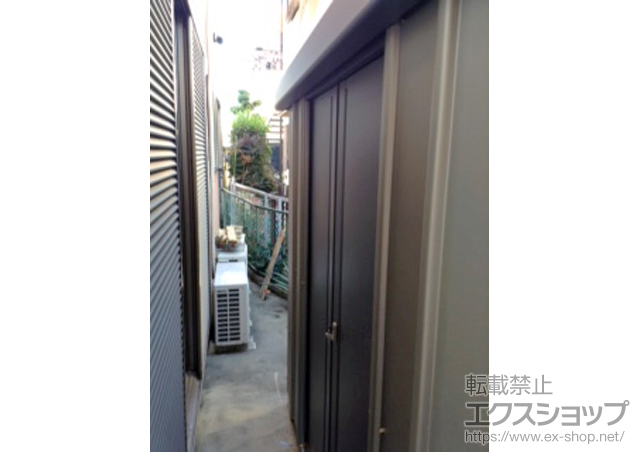 大阪府松原市のの物置・屋外倉庫 エスケーセブン SK7-100 一般型(SK7-100)＋α棚板棚柱セット×1 施工例