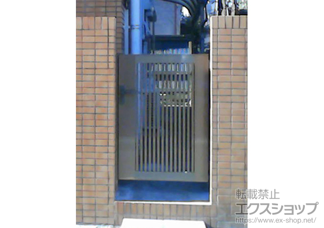 東京都葛飾区のの門扉 ライシス門扉 2型 細たて桟 片開き 柱使用 施工例