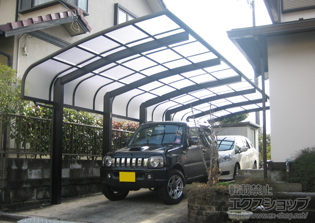 宮城県仙台市ののカーポート レイナキャップポートグラン50 縦連棟　積雪〜50cm対応 施工例