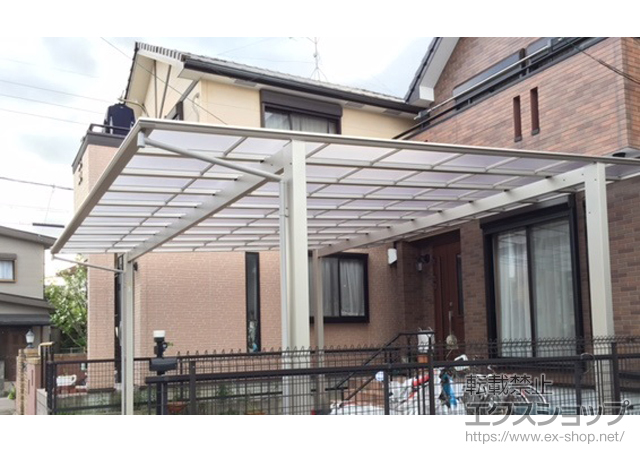 愛知県春日井市ののカーポート エフルージュ ツイン マテリアルカラー 積雪〜20cm対応 施工例