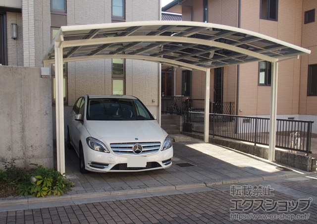 奈良県北葛城郡広陵町のLIXIL リクシル（トステム）のカーポート カーブポートシグマIII ワイド 積雪〜20cm対応 施工例