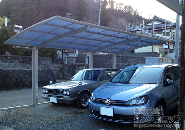 山梨県都留市ののカーポート レイナポートグラン 延長　積雪〜20cm対応 施工例