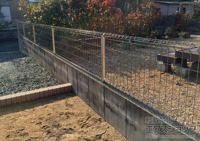 山口県山口市ののフェンス・柵 イーネットフェンス1F型 自由柱施工 施工例