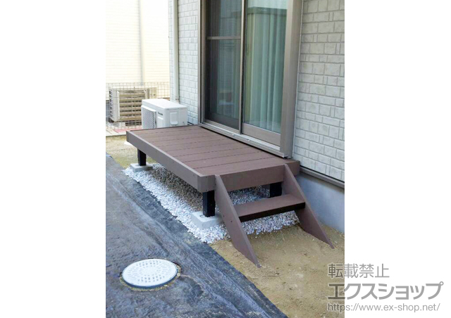 愛知県瀬戸市ののウッドデッキ リウッドデッキ 200＋リウッドステップ5型 Sタイプ(2段) 施工例