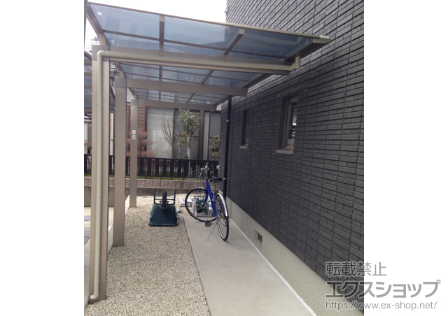 静岡県袋井市ののサイクルポート・駐輪場 マイリッシュ 延長 前下がり<逆勾配> 積雪〜20cm対応 施工例