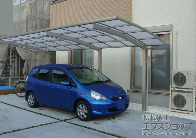 岡山県岡山市ののカーポート レイナポートグラン 延長　積雪〜20cm対応 施工例