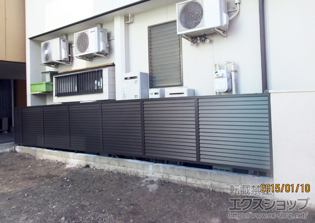 愛知県名古屋市ののフェンス・柵 プレスタフェンス 8型 横ルーバー フリーポールタイプ 施工例