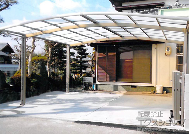 徳島県名西郡石井町のLIXIL リクシル（トステム）のカーポート カーブポートシグマIII ワイド 積雪〜20cm対応 施工例