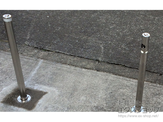 東京都八王子市ののカーゲート スペースガード（車止め）Ｓ48型 埋込式 キー付き 施工例