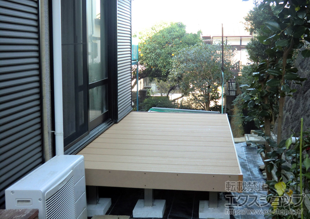 神奈川県横浜市のLIXIL リクシル（トステム）のウッドデッキ レストステージ 幕板納まり 施工例