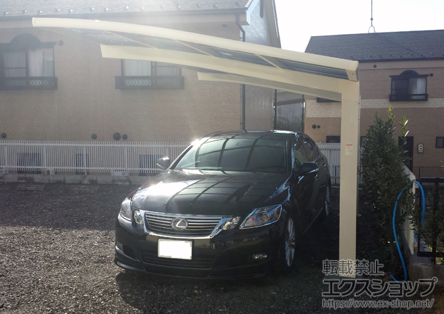 岐阜県美濃加茂市のLIXIL リクシル（トステム）のカーポート カーブポートシグマIII 積雪〜20cm対応 施工例