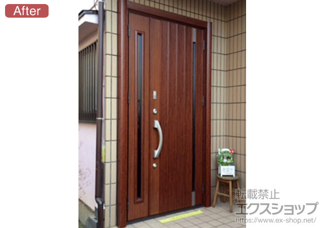 東京都国分寺市のLIXIL リクシル（トステム）の玄関ドア リシェント 800型 親子仕様 施工例