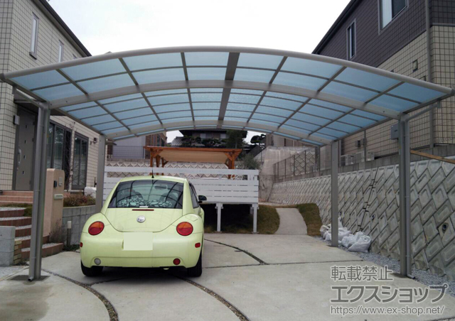 福岡県北九州市ののカーポート レイナツインポートグラン　積雪〜20cm対応＋屋根ふき材補強部品 2セット 施工例
