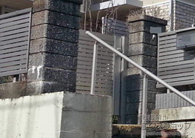 神奈川県横浜市のの門扉 エクスライン門扉5型 片開き　門柱使用 施工例