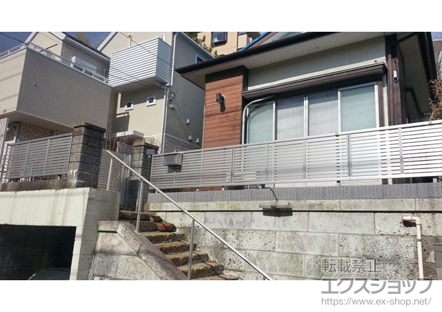 神奈川県横浜市ののフェンス・柵 エクスラインフェンス5型 自由柱施工 施工例