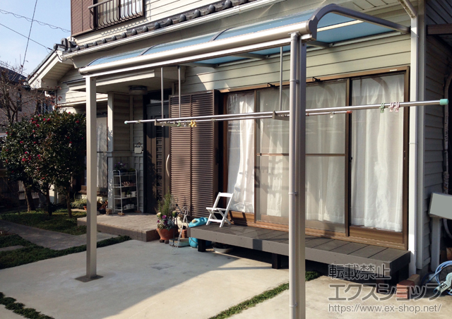 愛知県豊田市ののテラス屋根 ヴェクターテラス R型 テラスタイプ 単体 積雪〜20cm対応＋吊り下げ式物干し 施工例